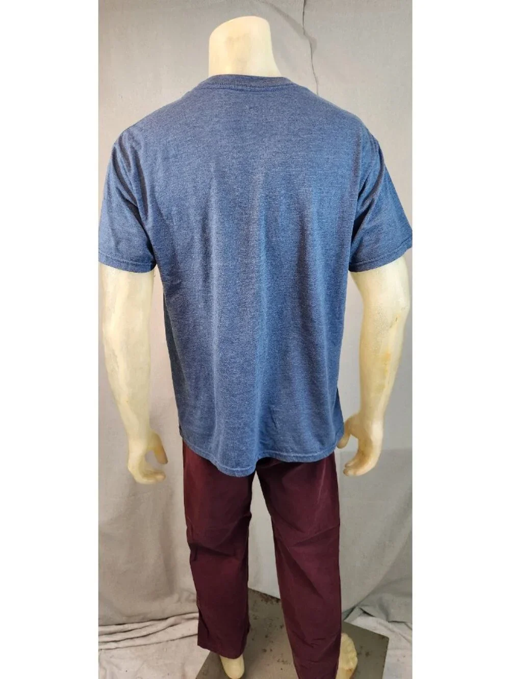 Nirvana Smiley Blue 2015 Graphic Print LARGE Crew Nck Short Slv T Shirt Top USED - Picture 3 of 6